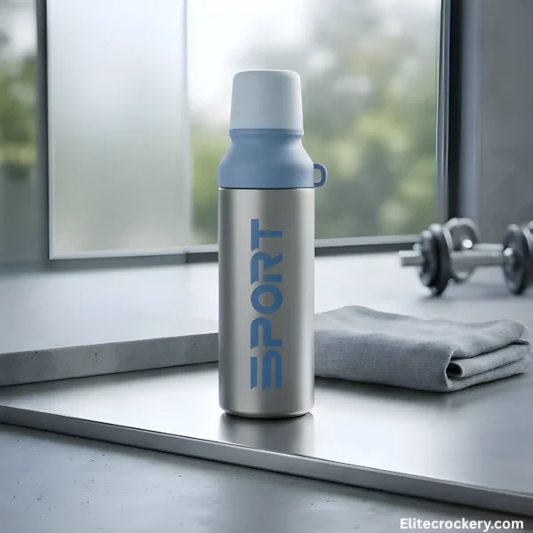 1000ml Sport Water Bottle - Silver and Blue Silver and blue 1000ml sport water bottle for gym and outdoor use.
