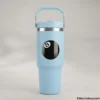 Light blue kids tumbler with 8-ball design