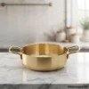 Golden serving pot 20cm front view in Pakistan