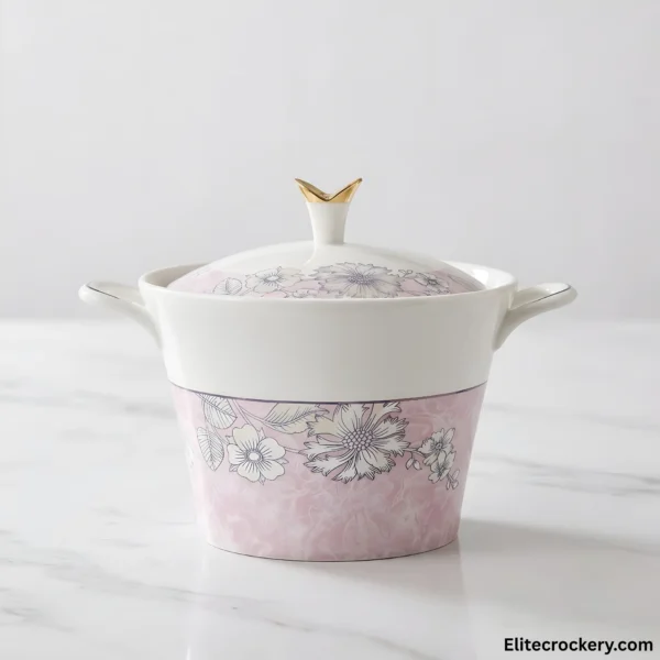 Luxury Floral 61 Piece Set Luxury 61 piece floral dinner set in pink