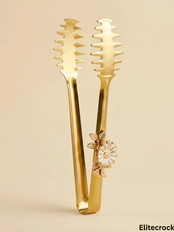 Gold Decorative Tongs Gold decorative serving tongs with floral design