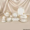 Parsachi Dinner Set 65 Piece 8 Person Serving Gold Trim Display Parsachi Dinner Set 65 Piece 8 Person Serving Gold Trim Display