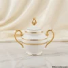 Parsachi Gold Trim Sugar Pot Parsachi Sugar Bowl with Gold Handles on Marble