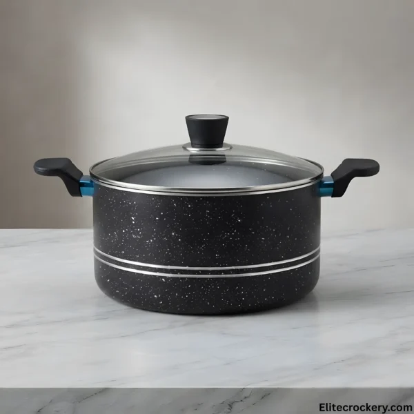 Medium SK Non Stick Casserole Pot Medium SK non stick casserole cooking pot side view