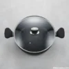 SK Non Stick Wok Overhead Top down view of SK non stick wok karahi with glass cover