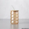 Rippled glass tumbler side profile