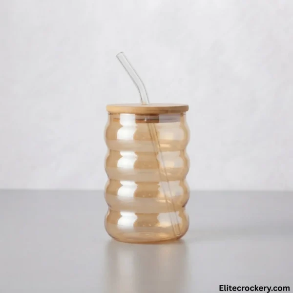 Rippled glass tumbler side profile