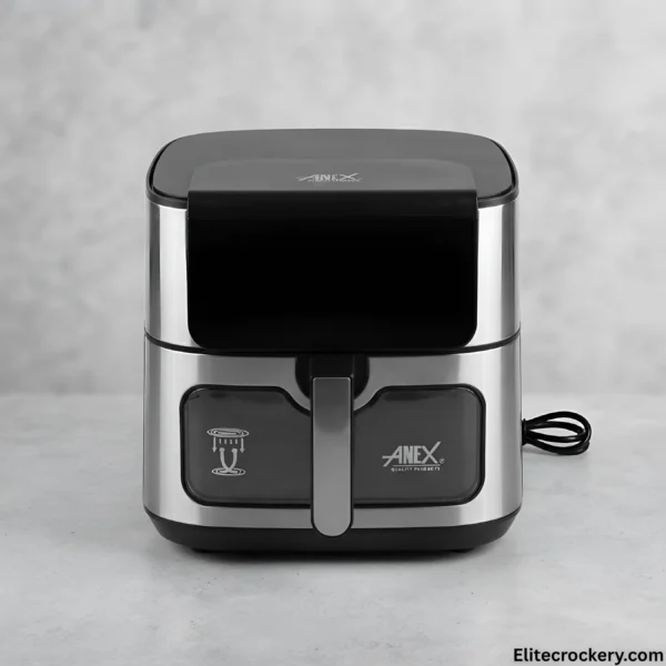 Anex Air Fryer Logo Close up of Anex branding on air fryer