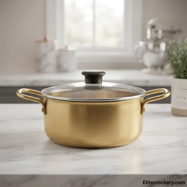 Golden Serving Pot Table Setup