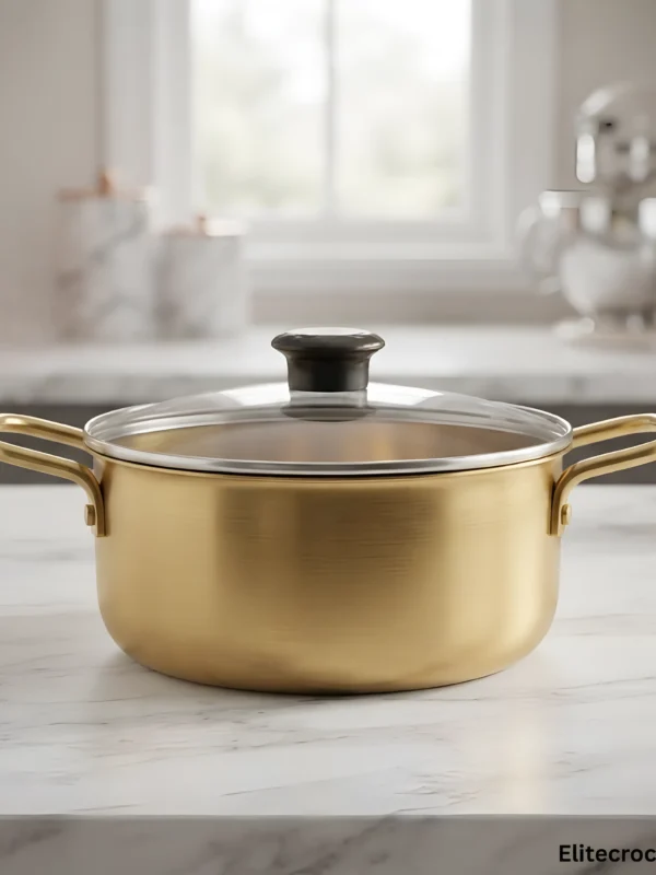 Golden Serving Pot Table Setup