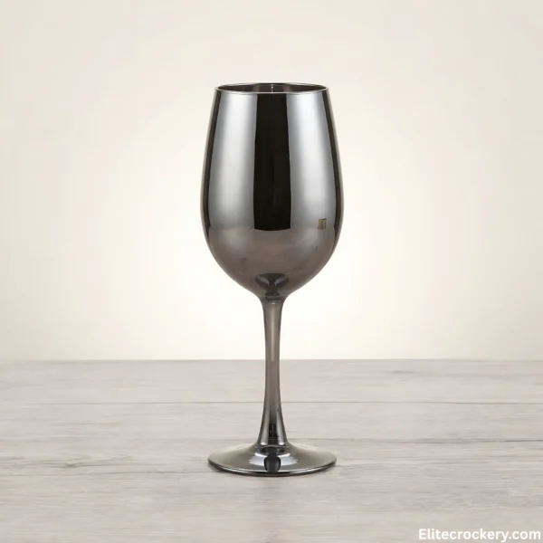 Front View of Smoky Glass Water Set Goblet