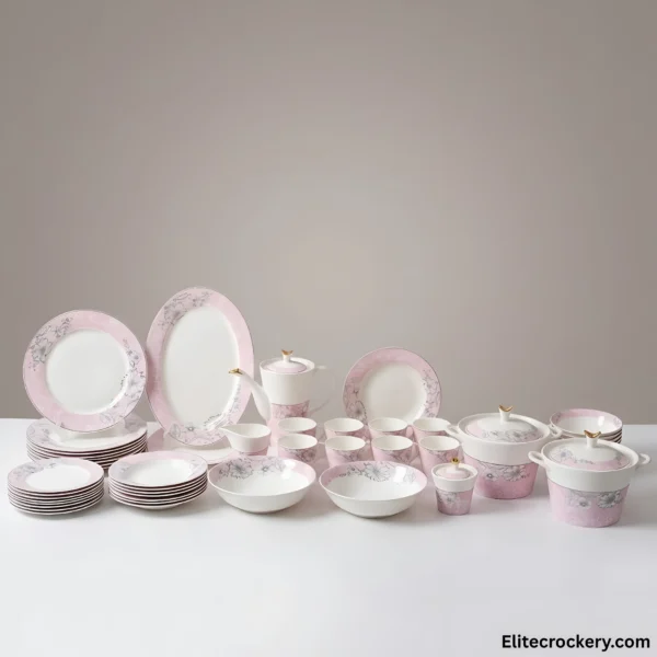 Floral Dessert Bowl Pink floral porcelain dessert bowl