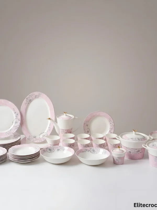 Floral Dessert Bowl Pink floral porcelain dessert bowl