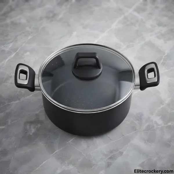 Non Stick Casserole Cooking Pot with Glass Lid