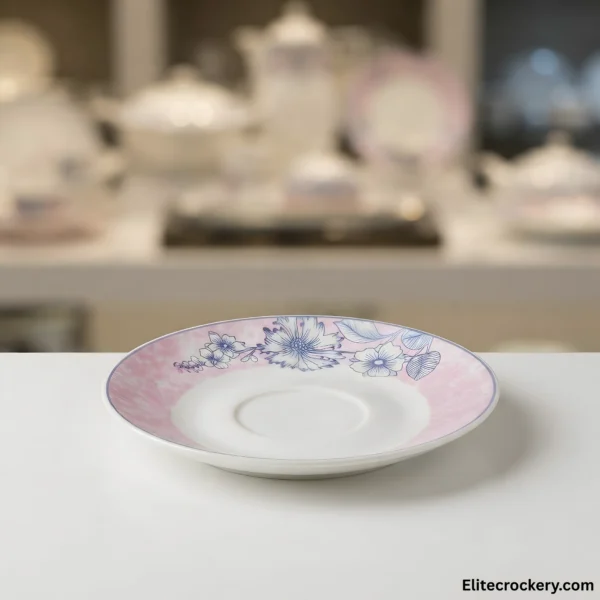 Stackable Dinner Plates Stack of floral dinner plates