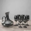 Full 7 Piece Smoky Glass Water Set Display