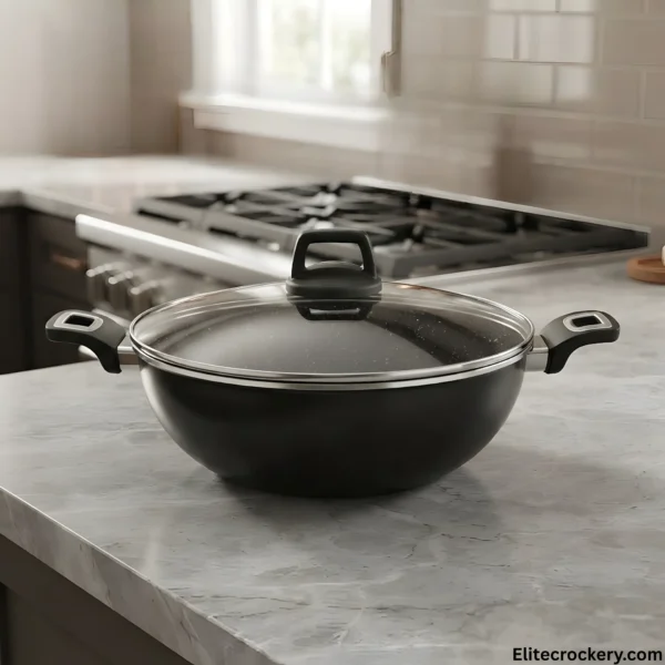 Xelent Crystal Wok Karahi on Marble Countertop