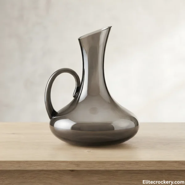 Front Profile of Pitcher from Smoky Glass Water Set