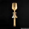 Premium gold serving tong front view