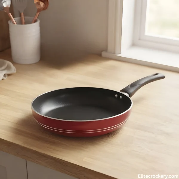 Chef Stylish Frying Pan Chef Stylish Non Stick Frying Pan with Long Handle Metallic Red