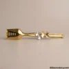 Premium gold serving tong side view
