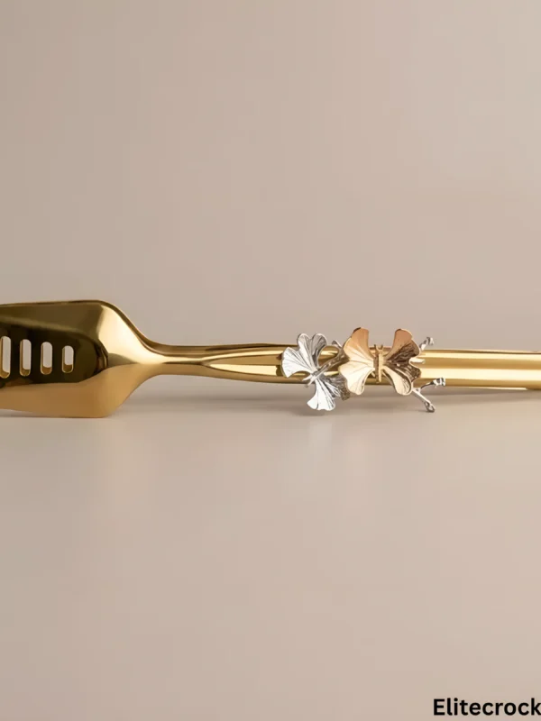 Gold Serving Tong Side Premium gold serving tong side view
