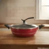 Chef Stylish Non Stick Karahi Chef Stylish Non Stick Karahi Shallow Cooking Pot Metallic Red