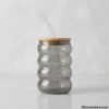 Grey rippled glass sipper studio view