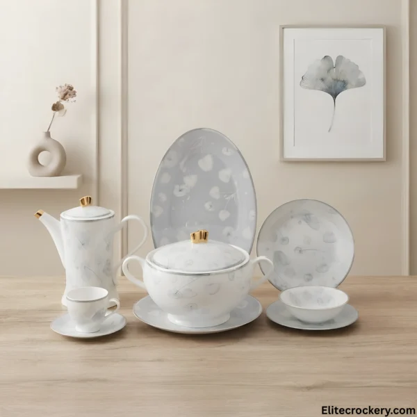 Elegant 61 Piece Dinner Set Overview Overview of Elegant bone dinner 61 piece set 8 person serving
