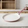 SK kitchen set pink non stick tawa pan on marble counter