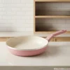 SK kitchen set pink non stick fry pan side angle
