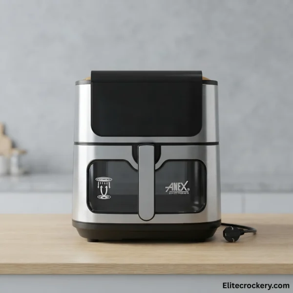 Anex Air Fryer Anex Air Fryer front view on a wooden table