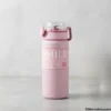 Pink character sipper bottle with heart design