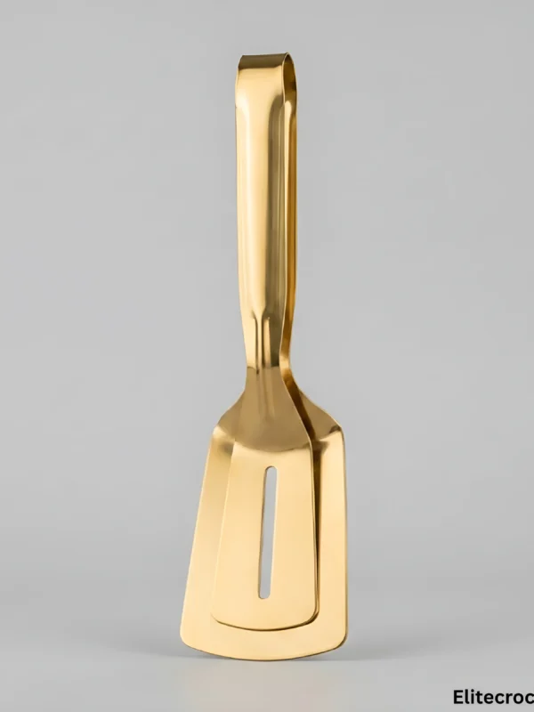 Gold Serving Tongs Light Gold premium serving tongs on light background