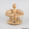 Rotating Spice Rack Rotating Wooden Spice Jar Set against a clean studio background