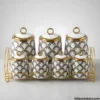 Luxury spice canister set on white background