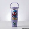 Purple kids tumbler with Spiderman and Hulk design