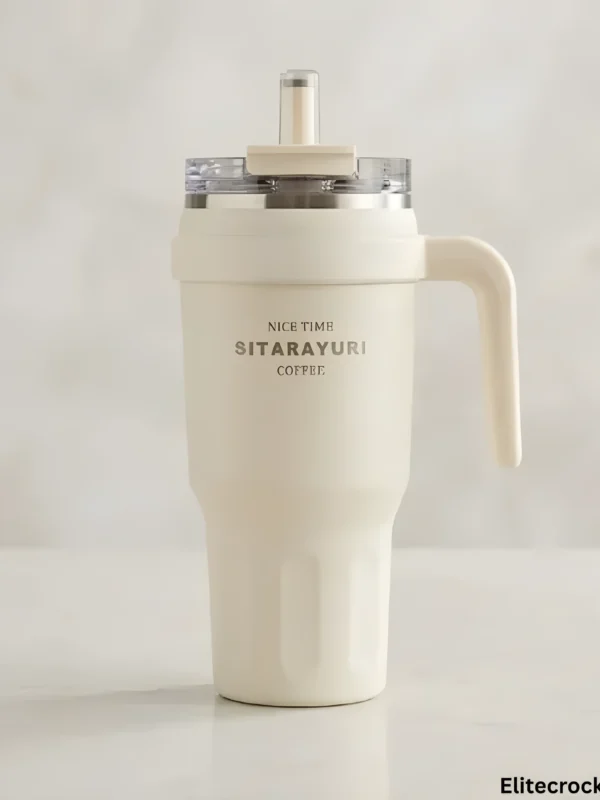 Beige Sitarayuri insulated coffee tumbler