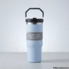 Light blue insulated travel tumbler