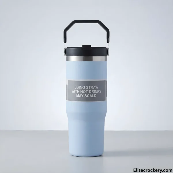 Light blue insulated travel tumbler