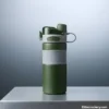 Insulated sports water bottle in forest green