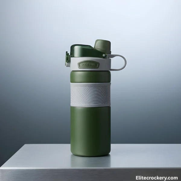 Insulated sports water bottle in forest green