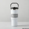 White insulated travel tumbler