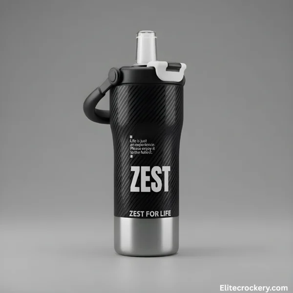 Zest black insulated tumbler side view