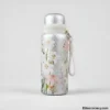 800ml floral water bottle white