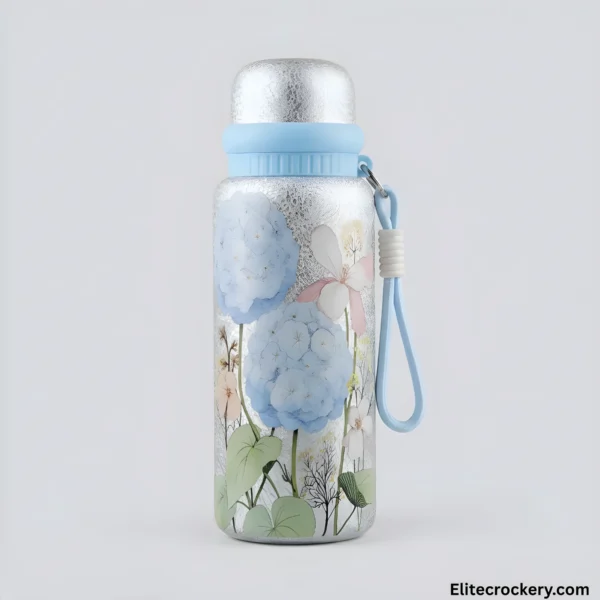 800ml floral water bottle blue
