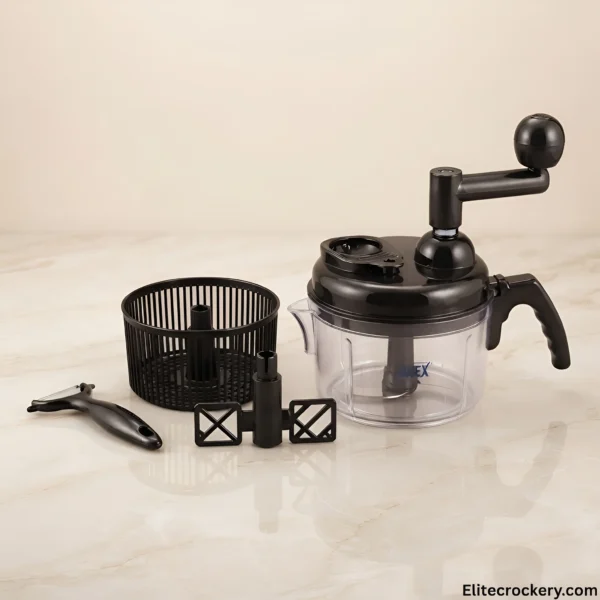 Manual Hand Chopper Full Set Full view of Manual Hand Chopper with all attachments