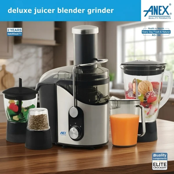 Anex Juicer Blender Grinder AG-188 set with 2 years warranty