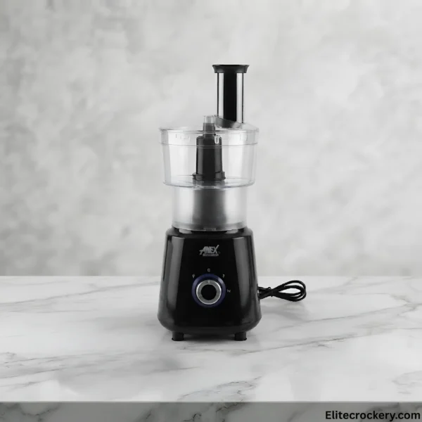 Anex Juicer Blender configured with food processor attachment