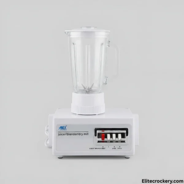 Anex Juicer Blender with Glass Jar Anex juicer blender dry mill assembled with large glass blender jar